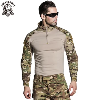 SINAIRSOFT Camuflaj Militar Tactic Uniforma US Army Combat Shirt Numai de Marfă Multicam Airsoft Paintball Cu cotiere Camo 2