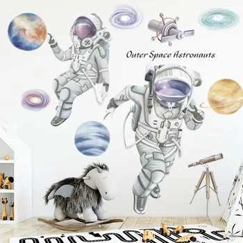 Spatiu astronautul DIY Autocolante de Perete Grădiniță, Dormitor, camera pentru Copii Eco-friendly Decalcomanii de Perete Art Decor Acasă Vinil picturi Murale 2