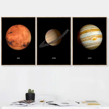 Spațiu planeta Pământ, Luna, Venus, Soarele, Saturn Cavans Pictura Postere si Printuri de Arta de Perete de Imagine pentru Camera de zi Decor Acasă Cuadros 2