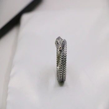 Superba stil retro Trei-dimensional regele șarpe dungă ring S925 argint Bijuterii Originale de Înaltă calitate, Logo-ul cadou 2
