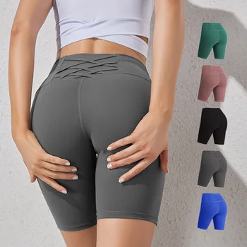 Talie Mare Fără Sudură Pantaloni Scurți Femei De Mari Dimensiuni Femei De Fitness, Pantaloni Scurți De Sport Cu Buzunar Yoga Pantaloni Scurți 2