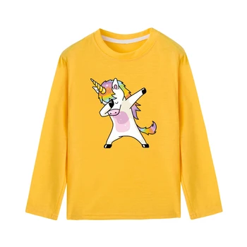 Tamponare Unicorn Copii Băieți Fete cu Maneca Lunga tricou Copii Tricouri Casual Adolescenti Unisex Streetwear Topuri Teuri Hiphop Tee 2