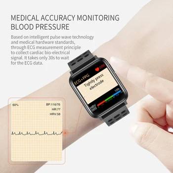 V5 Bărbați Femei Ceas Inteligent Tensiunii Arteriale de Oxigen Sport Band Heart Rate Monitor ECG PPG SPO2 Smartwatch pentru android IOS Xiaomi 2