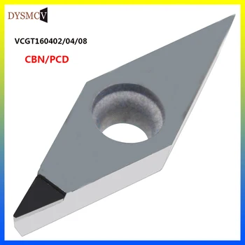 VCGT160404 insertii CBN PCD diamant introduce VCGT 160408 02 lame pentru masini-unelte cnc de cotitură cutter aluminiu cupru instrument 2
