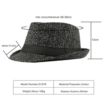 Wuaumx Brand NOU Toamna Iarna Fedoras Pălărie Pentru bărbați tricotate de Sus Jazz Pălării Bărbați Femei Retro Pălărie Panama Clasic Bowler Capace de Bumbac 2