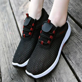 Xiaying Zâmbet de Lumină ochiurilor de Plasă Respirabil Rularea Pantofi de mers pe jos Pantofi Femei Moale Confortabil în aer liber Sport Adidasi de Vara de Fitness Feminin 2