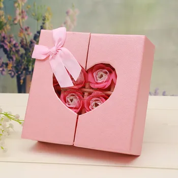 Ziua îndrăgostiților Săpun Parfumat de Flori 16PC Cadou Rose arc delicat Cutie Buchet de Nunta de Decorare Cadou Festival plin de culoare Cutie 2