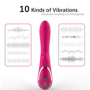 10-frecvență Dublă cu Motor Vibrator Clitoridian Stimulator pentru Femeie Vibrator Mare Masaj Stick Stimuleaza punctul G Jucarii Sexuale pentru Adulți 3