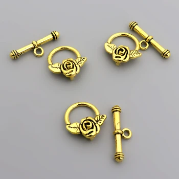10 Seturi/cutie de Metal de Culoare de Aur de Flori de Trandafir OT Comutare Fixare Brățară Pentru a Face Bijuterii Diy Accesorii en-Gros de Cumpărare 3