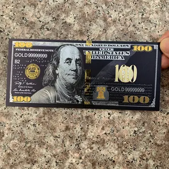 10buc Antic Negru Folie de Aur în valoare de 100 USD Monedă Comemorativă de Dolari în Bancnote de Decor 3