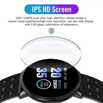 119Plus Bluetooth Ceas Inteligent Bărbați Tensiunii Arteriale Smartwatch Femei Watch Sport Tracker WhatsApp Pentru Android Ios PK B57 116 D13 M4 3