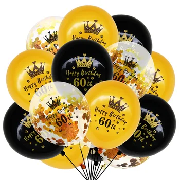 15buc Fericit Ziua de 18 Baloane Kituri de Aur Negru din Latex Baloane Adulti 18 21 30 40 50 60 Ani Aniversare Partidului Decor 3