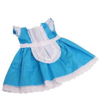 18 inch Fete rochie papusa American nou-născut Drăguț rochie albastră, costum de servitoare jucarii pentru Copii haine se potrivesc 43 cm baby dolls c782 3