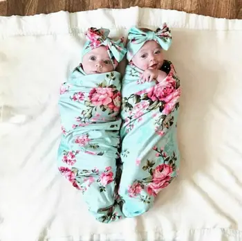 2 buc Copil Nou-născut Florale Ghemui Scutece Wrap Pătură, Sac de Dormit Înfășa marea BRITANIE 3