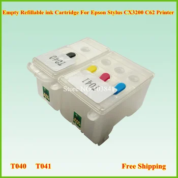 2 BUC/SET Gol T040 T041 Refillable Cartuș de Cerneală Pentru Epson Stylus C62 CX3200 Imprimanta Cu Cip 3