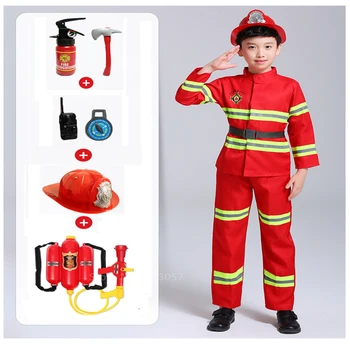 2020 Anul Nou Costum de Halloween pentru Copilul Pompier Uniformă Copii Sam Cosplay Pompier Joc de Rol Fantezie Haine Băiat Petrecere de Lux 3