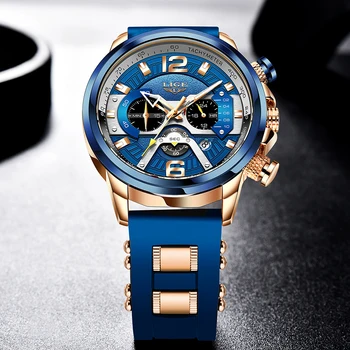 2020 LIGE Casual Sport Ceas pentru Barbati Brand de Top Militară de Lux din Piele, Ceasuri de mana Barbati, Ceasuri de Moda Cronograf Ceas de mână 3