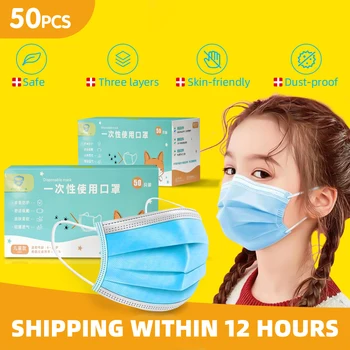 3 straturi de Unică folosință pentru Copii Masca Pentru Fata Gura Respirabil Germeni de Protecție pentru Copii Anti-Poluare topit Masca Pentru Fete Baieti 3