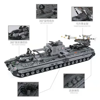 3663PCS Tanc Principal de Luptă Model Blocuri Tumblr Tehnica Militară Compatibil WW2 Armata Soldat Jucărie Cărămizi Cadou Pentru Copii 3