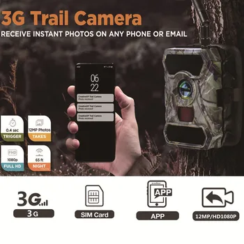 3G Camera de Vânătoare 1080P 12MP Camera de Vânătoare animale Sălbatice Camera de Supraveghere PIR Viziune de Noapte Sălbatice Scouting aparat de Fotografiat aparat de Fotografiat Traseu 3
