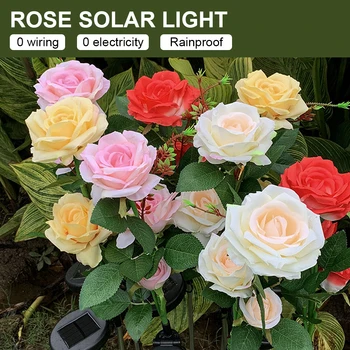 4Type Flori LED-Gazon-Solar-Lămpi Rime Trandafir Crin rezistent la apa-IP66 600MAH Curte Gazon Calea Nunta Lumini de Crăciun în aer liber 2020 3