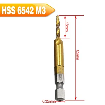6pcs burghie HSS 4341 Șurub Punct de Spirală Fir M3 M4 M5 M6 M8 M10 pentru prelucrarea Metalelor prindere Hexagonal Mașină de Robinete Kit Metrice Plug 3