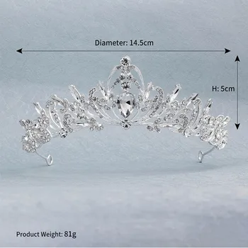 ACRDDK Manual Lux Cristal Stras Aliaj de Argint de Culoare Coroana Femei Tiara Bentita Mireasa Nunta Bijuterii de Păr Dotari SL 3