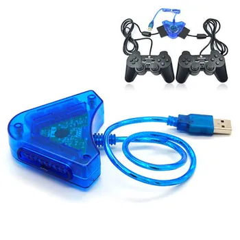 Adaptor pentru PS1 / PS2 Playstation 1 2 USB La PC Joc 2 Controller Converter Gamepad-uri Dual Tampoane 3
