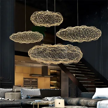 Arta modernă Gol Nor Pandantiv Lumini Nordice Creative înstelat Nor pandantiv lampa de Dormitor, Sufragerie Licurici cu Led Corpuri de iluminat 3