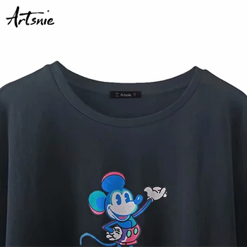 Artsnie mickey mouse-ul de imprimare femei t shirt streetwear casual desene animate topuri de vara pentru femeie 2020 o de gât cu maneci scurte t-shirt mujer 3
