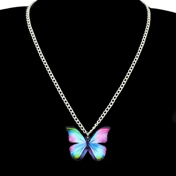 Bonsny Acrilice Moda Fluture Colorat Insecte Cercei Colier Guler La Modă Seturi De Bijuterii Pentru Femei, Fete Accesorii Bijoux 3