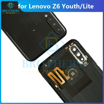 Capacul din spate pentru Lenovo Z6 Tineret Z6 Lite Carcasă Baterie Usa Z6Lite Spate cu Camera Pahar de Putere Butoane de Volum de Amprente 3