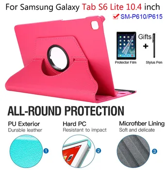 Caz pentru Samsung Galaxy Tab S6 Lite 10.4 P610 615Cover Folio Piele Pu Stand Inteligent Funda Capa Tab S6 Lite 10.4 SM-P610 P615 3
