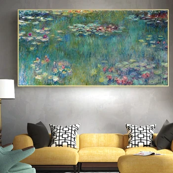 Claude Monet Apă Lotus Panza Tablouri de Arta Reproducerea Impresionist Postere și de Imprimare Imagini de Perete pentru Living Home Decor 3