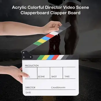 Colorate Clapperboard Acrilice Clapper Board Dry Erase Regizor de Film TV Film de Acțiune Ardezie Bate Manual Taie Propunerii pentru Studio 3