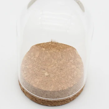 Cupolă de sticlă de Afișare Lemn de Plută Clopot de sticlă Acoperi Cloche Display Cu Baza din Lemn Inaltime 8cm Masă Decoation Ambarcațiuni 3