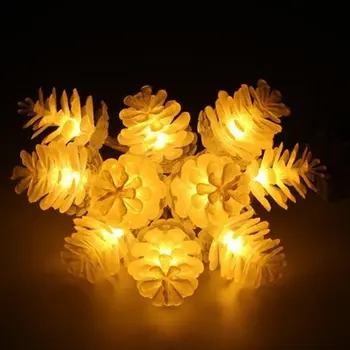 De crăciun, Conuri de Pin LED Șir de Lumini cu Baterii lanterne de Interior Decor în aer liber pentru Acasă Petrecerea de Nunta Grădină 3