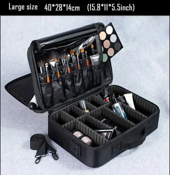 De înaltă Calitate Profesională Gol sac de Cosmetice Femei de Călătorie Capacitate Mare de Stocare de caz introduce instrumentul cutie Make up Bag Valize 3