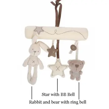 Drăguț Bunny Iepure Moale Jucărie De Pluș Iepure Umplute Animale Copii Papusa Decor Agățat Copil Cărucior Scaun Auto Travel Jucării Suspendate 3