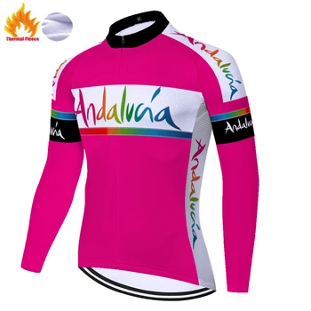 Echipa ANDALUCIA ciclism jersey 2020 Termică Iarna Fleece camisa de ciclismo bicicleta jersey equipamento ciclismo homem 3