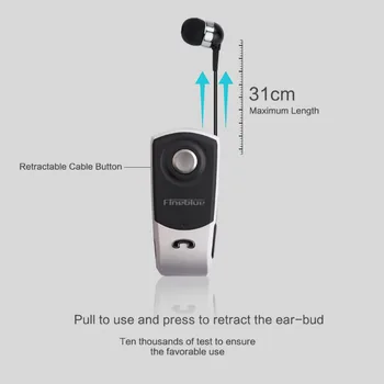 Fineblue F960 Mini Wireless Bluetooth gât clip de tip telescopic de afaceri Cască de Alertă Vibrații Purta Stereo Sport căști MICROFON 3