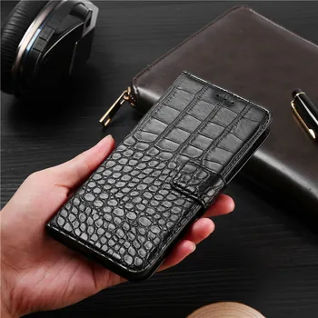 Flip Cazul în care Telefonul pentru Huawei Honor 7A Pro Acoperi 7A Prim Original Textura de Crocodil Piele de Design de Carte Coque Wllet Capa Curea 3