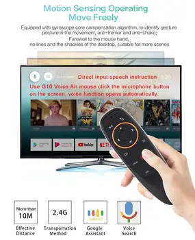 G10s G20s G30s Wireless 10M de la Distanță de Control 2.4 G Receptor USB Mouse-ul de Aer de Control Vocal Cu Gyro de Detectare de la Distanță Pentru Android TV Box 3