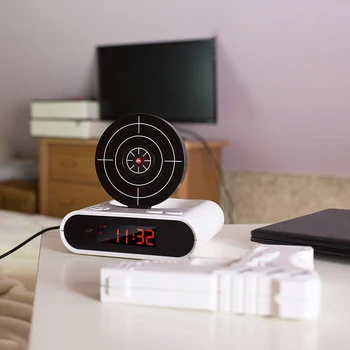 Gadget-Țintă De Fotografiere Cu Laser Arma Alarma Ceas Electronic Digital Ceas De Birou Masă, Ceas Nixie Clock Amânare Noptiera Pentru Copii 3