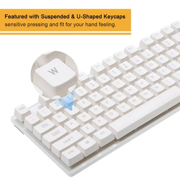 Gaming Keyboard Tastatură Mecanică Rainbow LED Backlit de Gaming, Tastaturi Iluminate de Lumina tastatură alb Pentru PUBG Pentru calculator 3