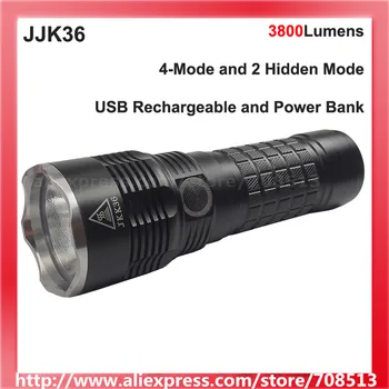 JKK36 Cree XHP70.2/XM-L2 Alb/Alb Neutru/Cald Alb 3800 Lumeni 6-Modul USB, Lanterna cu Banca de Putere LED Lanterna (3x18650) 3