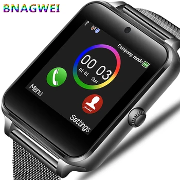 LIGE Noul Smart Barbati Ceas Bluetooth Camera foto a Telefonului din oțel Inoxidabil curea sport Pedometru Smartwatch Android relogio inteligente+Cutie 3