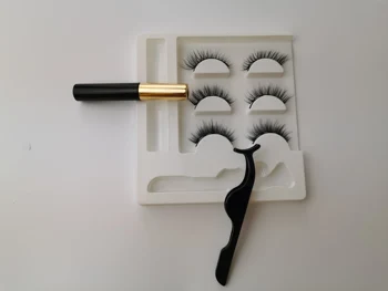 Magnetic Eyelashs Set lung Natural 3D Faux magnet Gene Ușor să poarte Moale Nurca Gene Gene False cilios magnetico 3