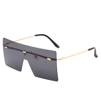 Moda Supradimensionat ochelari de Soare Femei Retro Vintage din Metal ochelari de Soare Brand de Lux de Design fără ramă de Ochelari oculos de sol feminino 3