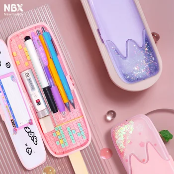 NBX DIY Asamblate Caz Creion nisipuri Mișcătoare Student Papetărie Cutie Newmebox Drăguț Multifunctional Pen Sac twinkle star Pentru Fete Baieti 3